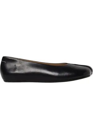 Maison Margiela Sko, Dame, Sort, 37 EU, Læder, Sort Læder Ballet Flats Minimalistisk Design