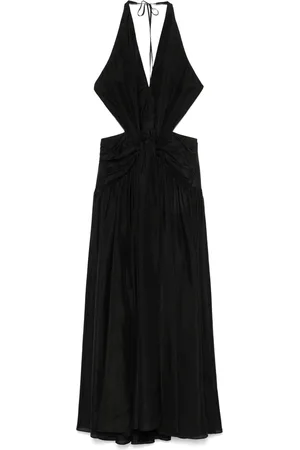 ZIMMERMANN Kjole, Dame, Sort, XS, Sort Halterneck Kjole med Frontknapper
