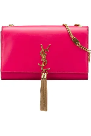 Saint Laurent Pre-owned, Dame, Lyserød, ONE SIZE, Uld, Pre-owned Laeder skuldertasker