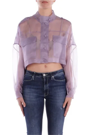 Pinko Bluser & Skjorter, Dame, Lilla, XS, Bomuld, Lilla knap-op top