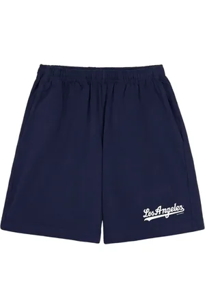 Sporty & Rich Shorts, Dame, Blå, L, Uld, Navy Sporty Logo Print Shorts