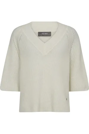 Mos Mosh Strik, Dame, , S, Uld, V-Neck Strik Trøje Ecru