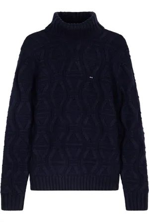 Eden Park Strik, Herre, Blå, L, Uld, Klassisk Rund Hals Uld Pullover