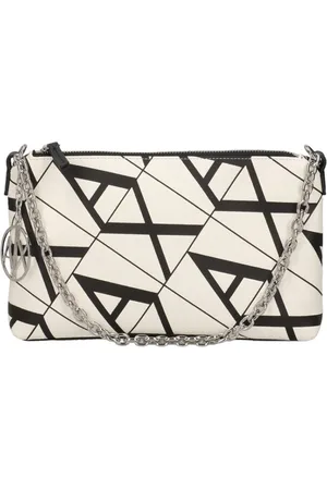 Armani Exchange Taske, Dame, Hvid, ONE SIZE, Uld, Hvid skuldertaske med lynlåslukning