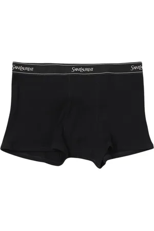 Saint Laurent Undertøj, Herre, Sort, S, Bomuld, Klassisk Sort Ribbet Boxer Briefs
