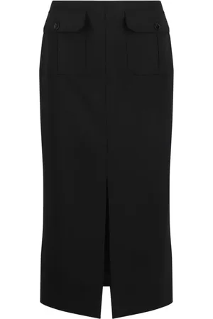 Chloé Nederdel, Dame, Sort, 2XS, Uld, Midi Nederdel med Lommer