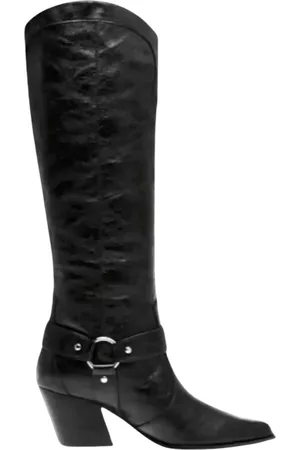 Steve Madden Sko, Dame, Sort, 38 1/2 EU, Læder, Sorte flade sko Texani stil