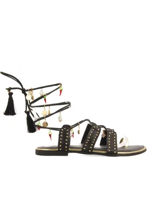 Gioseppo Sko, Dame, Sort, 39 EU, Uld, Perlebesat lav sandal med nitter