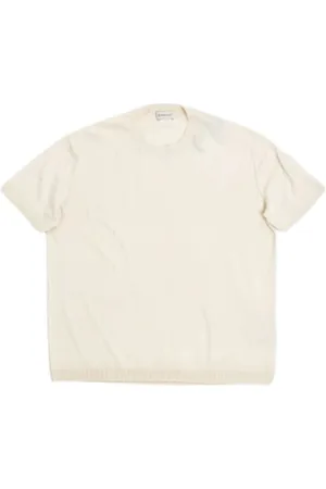 Moncler Top, Herre, , 2XL, Bomuld, Strik Rund Hals T-Shirt