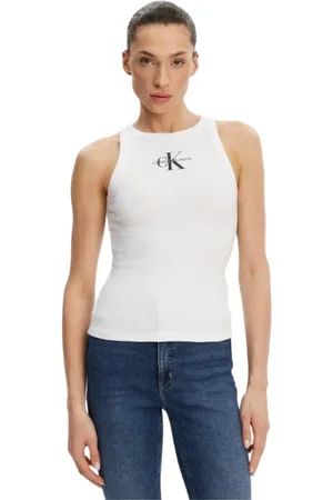 Calvin Klein Top, Dame, Hvid, M, Bomuld, Hvid Slim Fit Tank Top