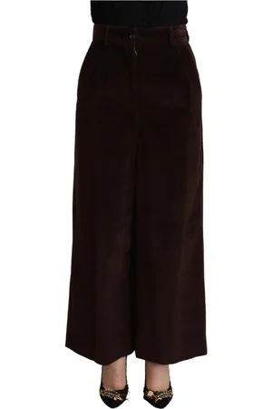 Dolce & Gabbana Bukser, Dame, Brun, XS, Bomuld, Wide Bukser