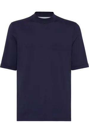 Brunello Cucinelli Top, Herre, Blå, 2XL, Bomuld, Navy Cotton Jersey Sweater