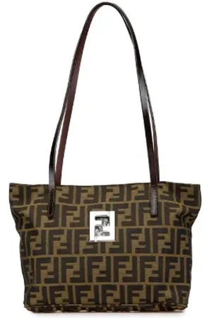 Fendi Pre-owned, Dame, Brun, ONE SIZE, Uld, Pre-owned Canvas fendi-tasker