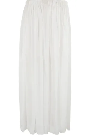 ALYSI Nederdel, Dame, Hvid, XS, Chiffon, Bred Chiffon Nederdel Latte Farve