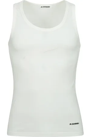 Jil Sander Top, Dame, Hvid, L, Bomuld, Hvid Tank Top Minimalistisk Luksusstil