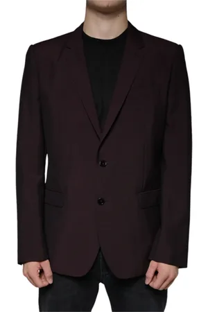 Dolce & Gabbana Jakke, Herre, Rød, 2XL, Uld, Bordeaux Uld Blazer