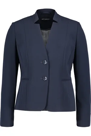 Betty Barclay Jakke, Dame, Blå, S, Uld, Elegant Business Blazer med Lommer