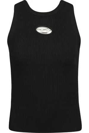 Diesel Top, Dame, Sort, M, Uld, Ribstrikket Tank Top