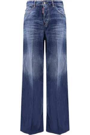 Dsquared2 Jeans, Dame, Blå, S, Bomuld, Blå Jeans Broderet Logo Produceret i Italien