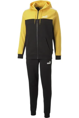 PUMA Sport, Herre, Flerfarvet, S, Uld, Hættetrøje med fuld lynlås Gul Sort