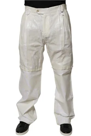 Dolce & Gabbana Bukser, Herre, Hvid, M, Denim, Hvid Linned Straight Denim Jeans
