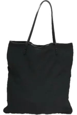 Fendi Pre-owned, Dame, Sort, ONE SIZE, Tyl, Pre-owned Canvas totes