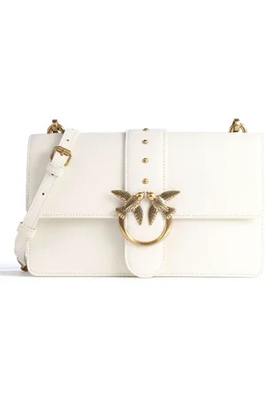 Pinko Taske, Dame, Hvid, ONE SIZE, Bomuld, Mini Love taske med aftagelig rem