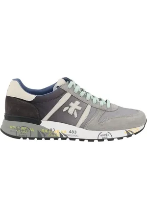 Premiata Sko, Dame, Grå, 42 EU, Suede, Suede Lace-Up Sneakers med Tekstureret Ydersål