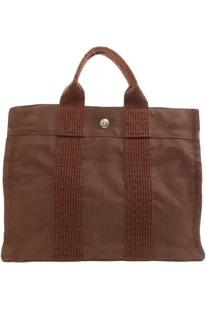 Hermès Pre-owned, Dame, Brun, ONE SIZE, Tyl, Pre-owned canvas håndtasker