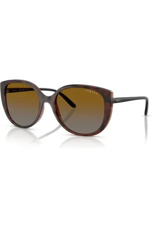 vogue Tilbehør, Dame, Brun, 55 MM, Nylon, Butterfly Form Polariserede Solbriller Brun/Grå