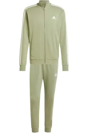 adidas Sport, Herre, Flerfarvet, XL, Grøn Hvid Tricot Tracksuit til Mænd