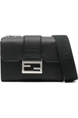 Fendi Taske, Herre, Sort, ONE SIZE, Uld, Dobbelt Baguette Skuldertaske