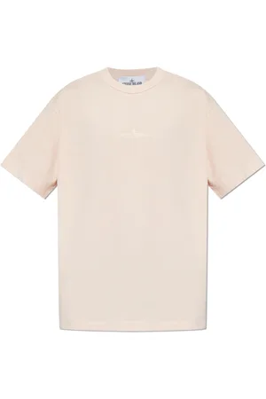 Stone Island Top, Herre, Lyserød, S, Bomuld, T-shirt med logo