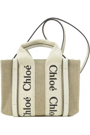 Chloé Pre-owned, Dame, Hvid, ONE SIZE, Uld, Pre-owned Canvas skuldertasker
