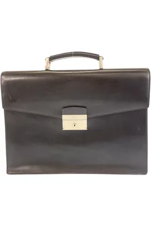 Prada Pre-owned, Herre, Brun, ONE SIZE, Læder, Pre-owned Laeder dokumentmapper