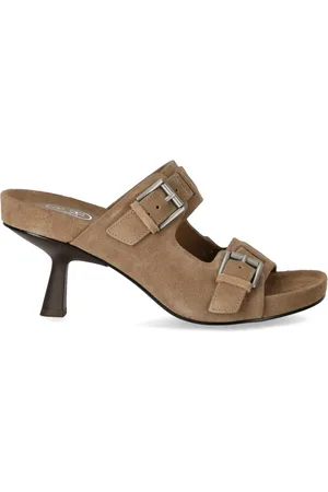 Ash Sko, Dame, Brun, 37 EU, Læder, Hassel Heeled Mule med Juvel Stropper