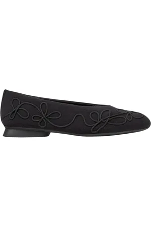 Camper Sko, Dame, Sort, 37 EU, Broderede Ballerina Flats