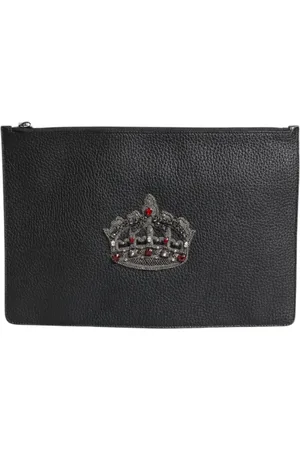 Dolce & Gabbana Taske, Herre, Sort, ONE SIZE, Kronepyntet Clutch Pung Taske