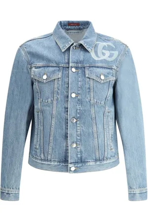 Gucci Jakke, Herre, Blå, L, Denim, Double G Denim Jacket