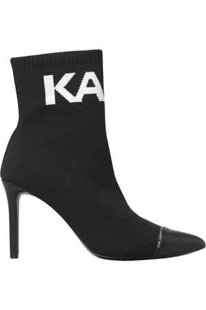 Karl Lagerfeld Sko, Dame, Sort, 37 EU, Strikket Sok Støvler Spids Tå