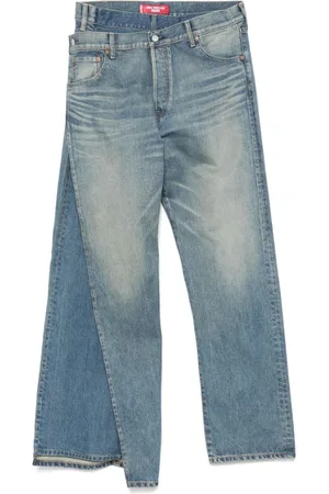 JUNYA WATANABE Jeans, Herre, Blå, M, Indigo Blå Knapp Fly Jeans