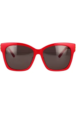 Balenciaga Tilbehør, unisex, Rød, 57 MM, Uld, Vintage Square Solbriller Bb0102Sa 003