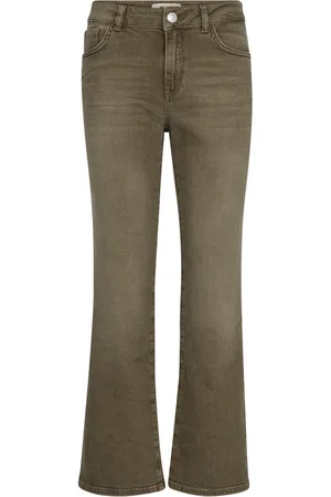 Mos Mosh Jeans, Dame, Grøn, W24, Bomuld, Klassiske Flare Jeans Sea Turtle