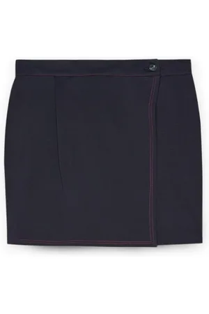 Fiorella rubino Nederdel, Dame, Blå, 5XL, Bomuld, Mini wrap nederdel