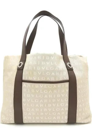 Bvlgari Pre-owned, Dame, Brun, ONE SIZE, Tyl, Pre-owned canvas håndtasker