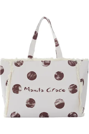 Manila Grace Taske, Dame, Hvid, ONE SIZE, Strandtaske Sæt med Kunstnerisk Design