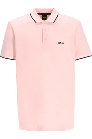 HUGO BOSS Top, Herre, Lyserød, 2XL, Rosa Kortærmet Broderet Sweater