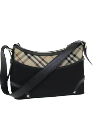 Burberry Pre-owned, Dame, Sort, ONE SIZE, Uld, Pre-owned nylon skuldertasker