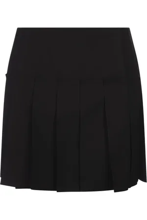 Alexander McQueen Nederdel, Dame, Sort, S, Tyl, Sort Kilt Style Plisseret Mini Nederdel