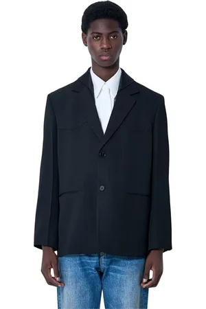 Jil Sander Jakke, Herre, Sort, M, Uld, Dobbeltkrave Blazer